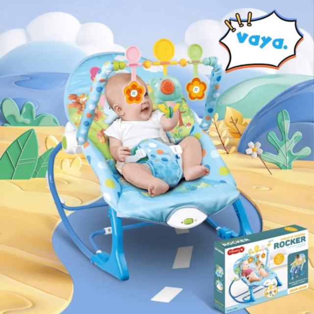 Balansoar pentru Bebeluși cu Vibrații și Jucării – Model Muzical Reglabil max.18kg