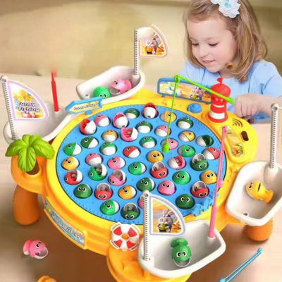 Joc de Pescuit Electric cu Platformă Rotativă - Distracție Interactivă pentru Copii | image