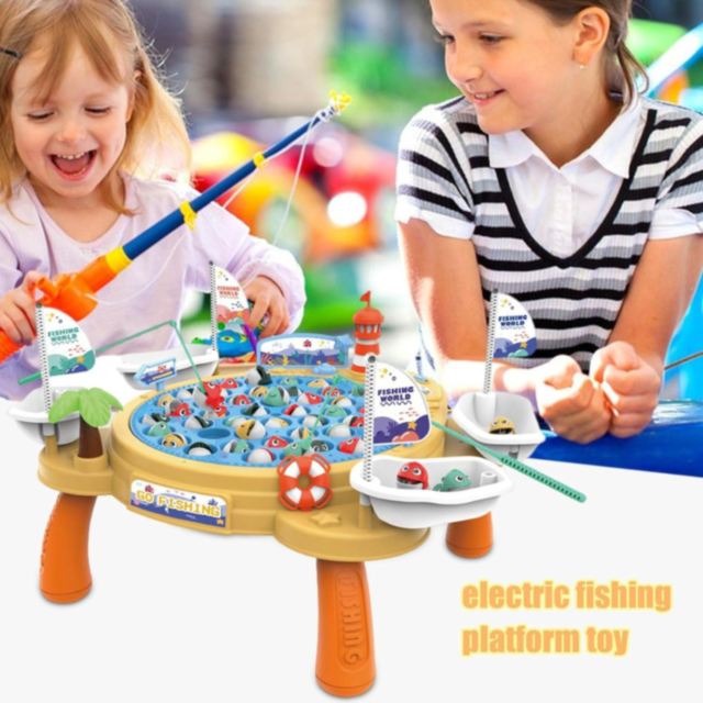 Joc de Pescuit Electric cu Platformă Rotativă - Distracție Interactivă pentru Copii
