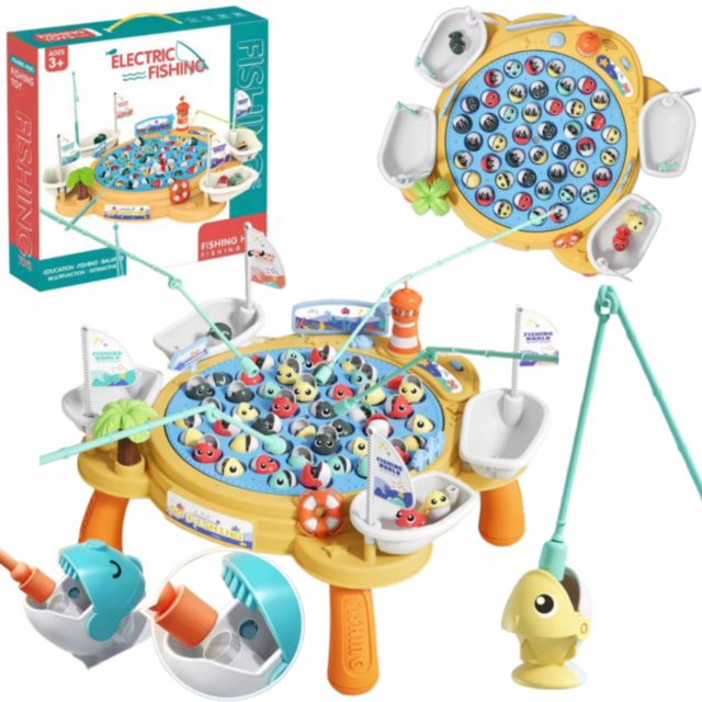 Joc de Pescuit Electric cu Platformă Rotativă - Distracție Interactivă pentru Copii