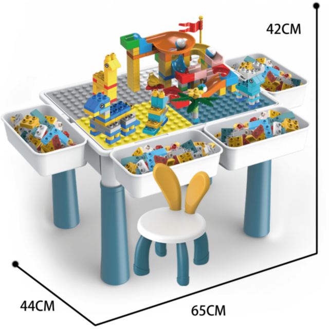 Masă de Construcție cu 186 Piese și Scaun