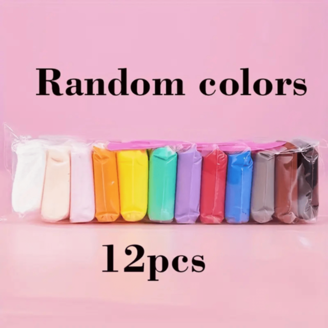 Set Plastilină Ușoară Air Dry Clay 12 Culori