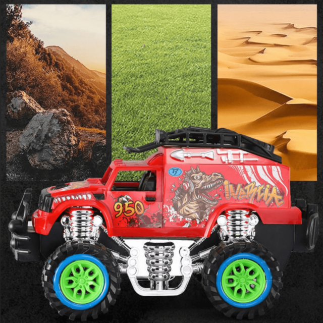Monster Truck Inerțial Dino cu Roți Mari Off-Road (culoare aleatorie) 