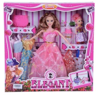 Set 2 Păpuși Barbie cu 6 Ținute | image