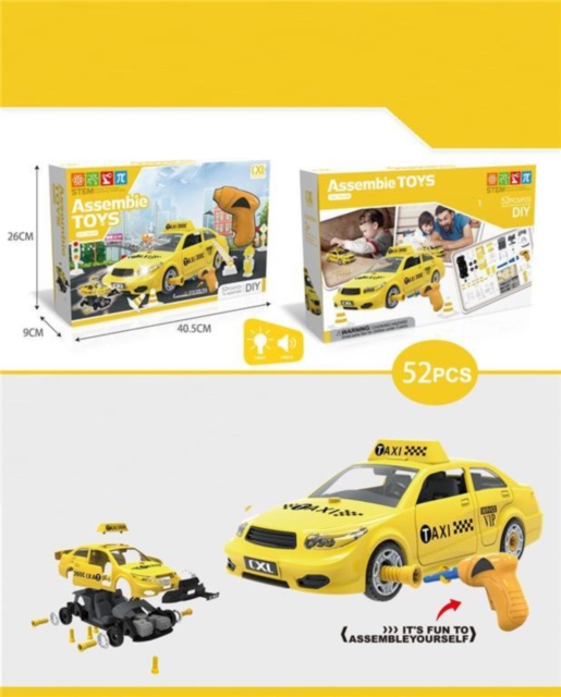 Cutia cu Scule și Taxi de Asamblat, 52 piese