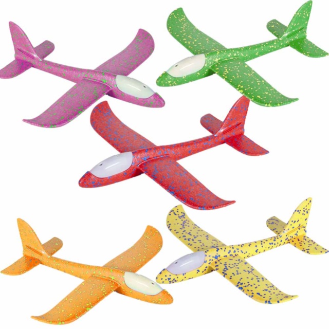 Avion Planor din Polistiren, cu lumina LED, 48cm