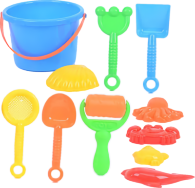 Găletușă cu 10 Accesorii de Nisip, 15cm | image