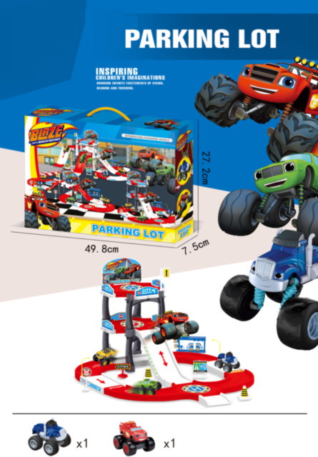 Blaze, Set Parcare Etajată și Stație Peco cu 2 Mașinuțe