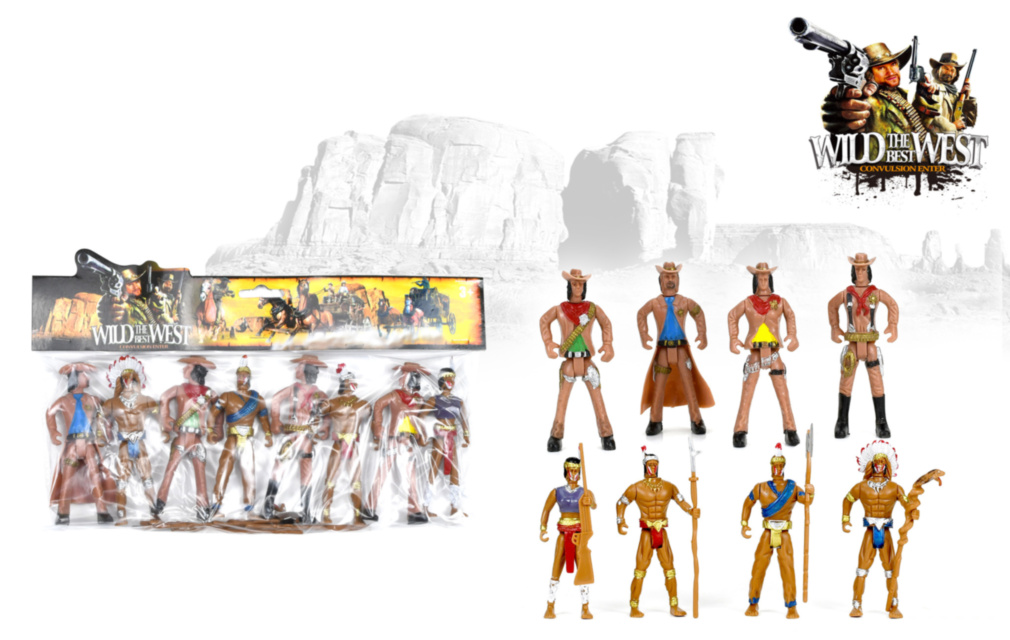 4 Indieni și 4 Cowboy Set