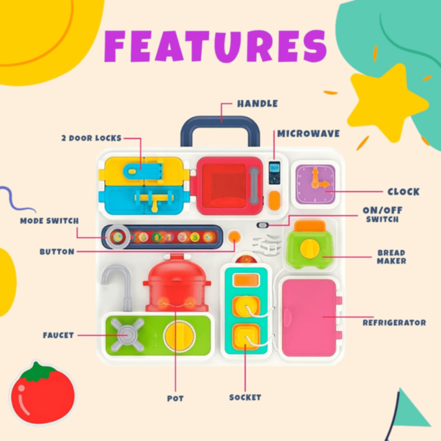 Tablă Interactivă Multifuncțională cu Sunete și Lumini – Stil Bucătărie