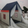 Căsuță de Joacă Tip Cort pentru Copii, cu Acoperiș Albastru și Draperii din Tulle