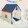 Căsuță de Joacă Tip Cort pentru Copii, cu Acoperiș Albastru și Draperii din Tulle