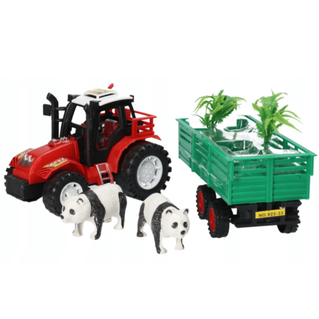 Tractor cu Remorcă și Urși Panda pentru Copii (culoare aleatorie)