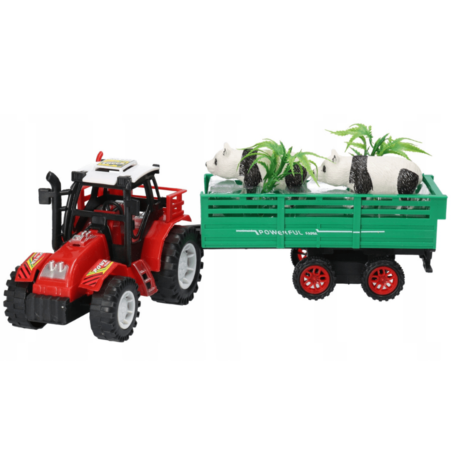 Tractor cu Remorcă și Urși Panda pentru Copii (culoare aleatorie)