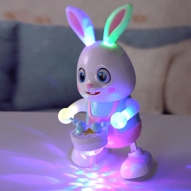 Iepuraș Interactiv cu Tobe, Muzică și Lumină