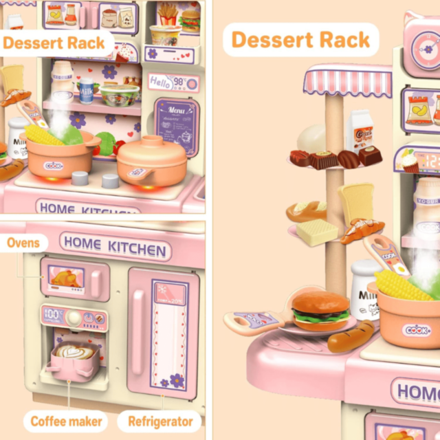 Set Bucătărie Home Kitchen cu Lumini și Aburi