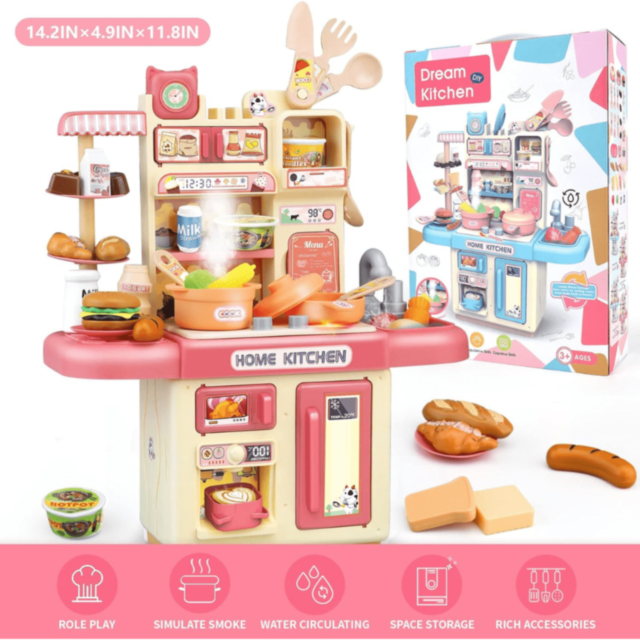 Set Bucătărie Home Kitchen cu Lumini și Aburi