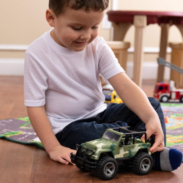 Mașină de Jucărie Jeep Off-Road Militar 1:16 cu Sunete, Lumini și Uși Mobile 