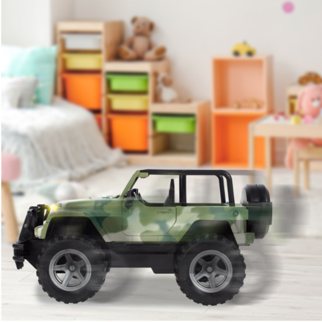Mașină de Jucărie Jeep Off-Road Militar 1:16 cu Sunete, Lumini și Uși Mobile 
