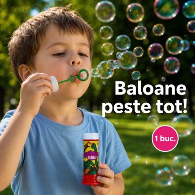 Tub pentru baloane de săpun cu dinozauri și labirint, set 24buc, pret 1buc