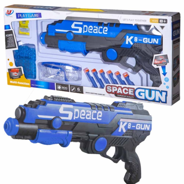 Pușca Blaster cu 6 Proiectile, Bile Gelatinoase și Ochelari