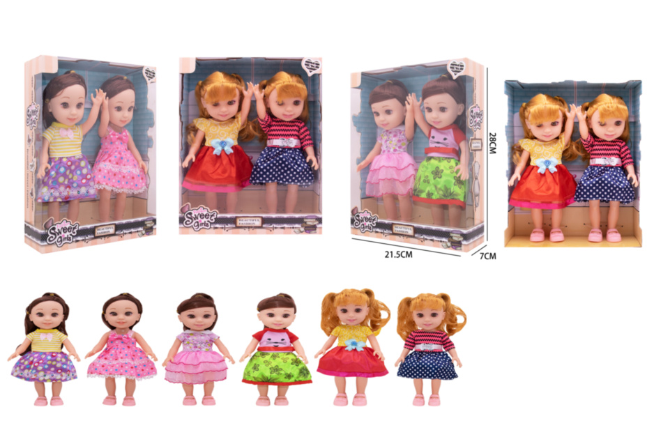 Set 2 Păpuși Muzicale, 28cm