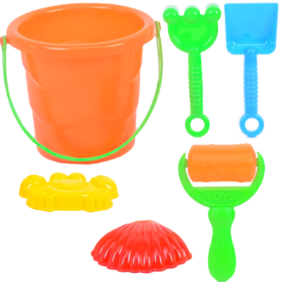 Găletușă cu 5 Accesorii de Nisip, 17cm | image