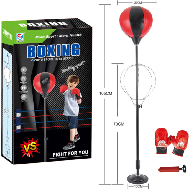 Pară Box Flexibilă Gonflabilă cu Mănuși și Suport cu Ventuză