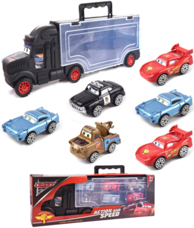 Trailerul Cars cu 6 Mașinuțe Fulger Mcqueen | image