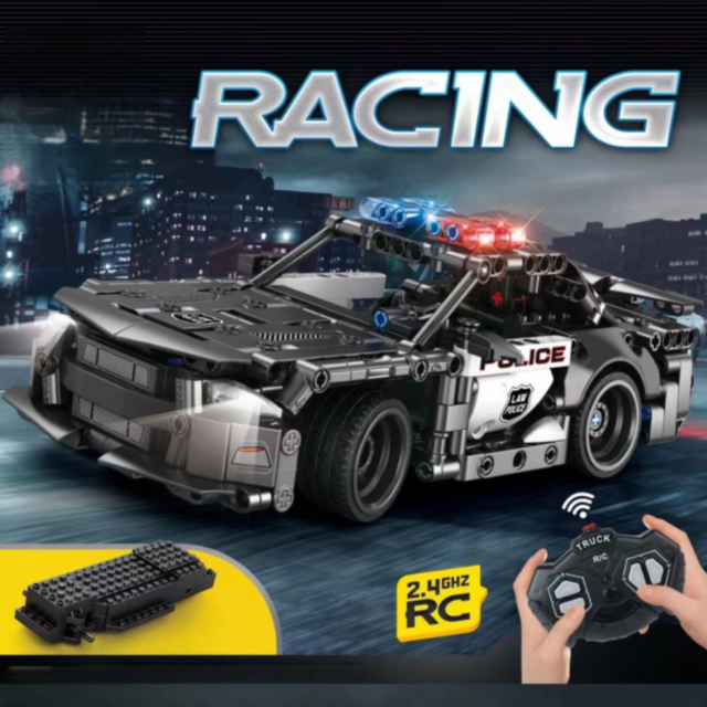 Mașină de Poliție de Asamblat cu Telecomandă – Set Tehnic 2.4GHz, 352 piese