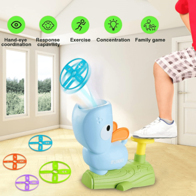 Cățel Lansator cu Discuri Zburătoare și Plase (culoare aleatorie)