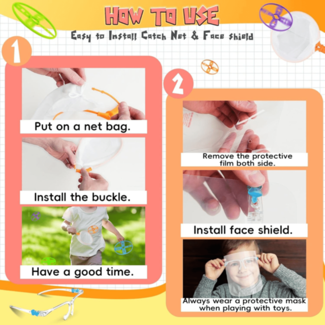 Cățel Lansator cu Discuri Zburătoare și Plase (culoare aleatorie)