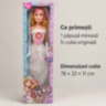 Păpușă mireasă muzicală de 76 cm, cu voal alb