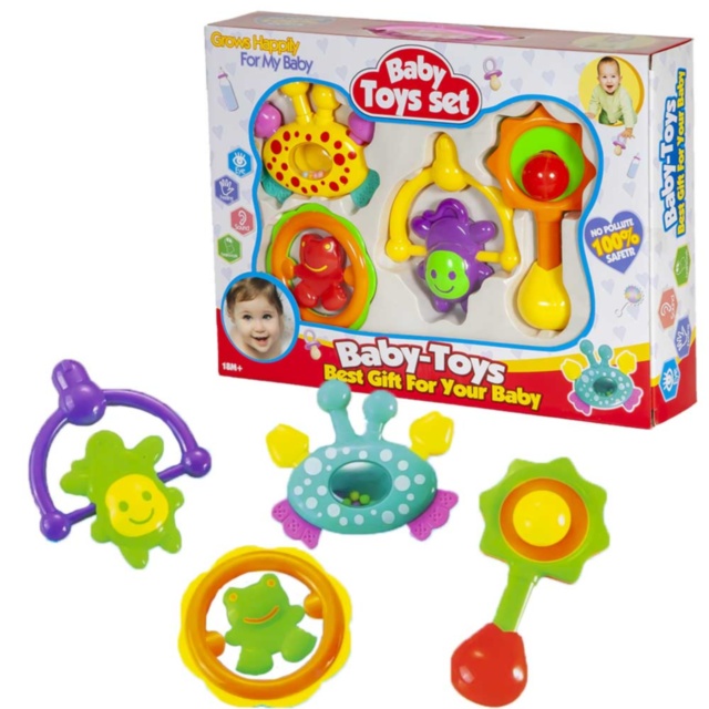 Set 4 Zornăitoare: Broscuță, Maimuță, Crab și Maracas