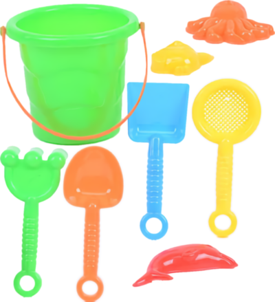 Găletușă cu 7 Accesorii de Nisip, 17cm | image