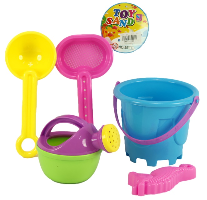 Găletușă cu 4 Accesorii de Nisip, 21cm 