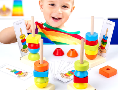 Set de Jucărie Montessori - Stivuire și Recunoaștere a Formelor | image