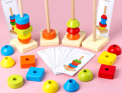 Set de Jucărie Montessori - Stivuire și Recunoaștere a Formelor | image