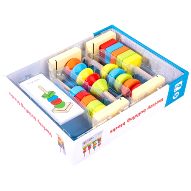 Set de Jucărie Montessori - Stivuire și Recunoaștere a Formelor