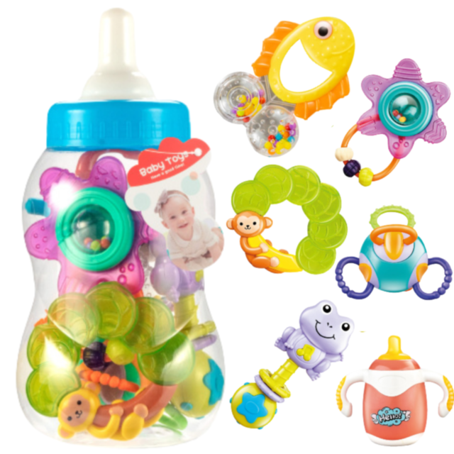 Set Jucării Zornăitoare în Formă de Biberoane
