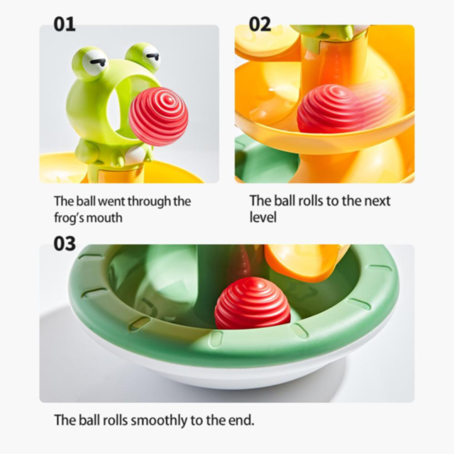 Jucărie Pista cu Spirala Broasca și Bile Colorate