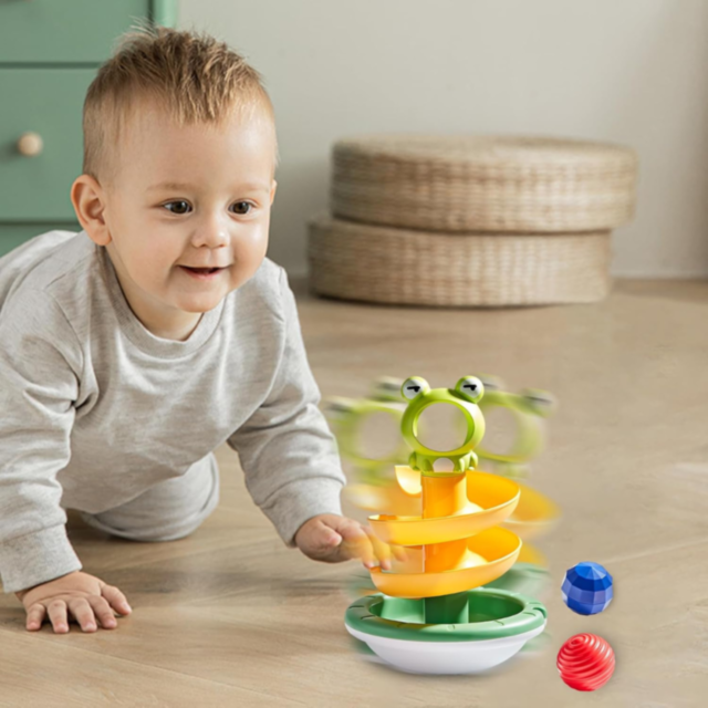 Jucărie Pista cu Spirala Broasca și Bile Colorate