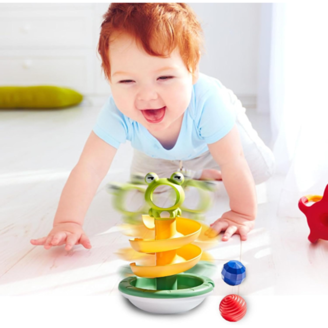 Jucărie Pista cu Spirala Broasca și Bile Colorate