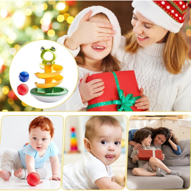 Jucărie Pista cu Spirala Broasca și Bile Colorate