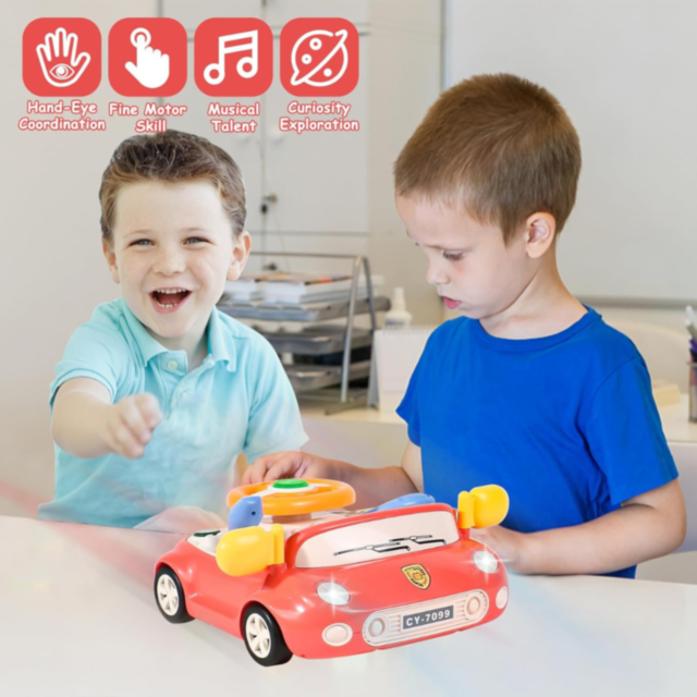 Volan Interactiv pentru Copii cu Lumină, Sunete și Funcții Educaționale (culoare aleatorie)