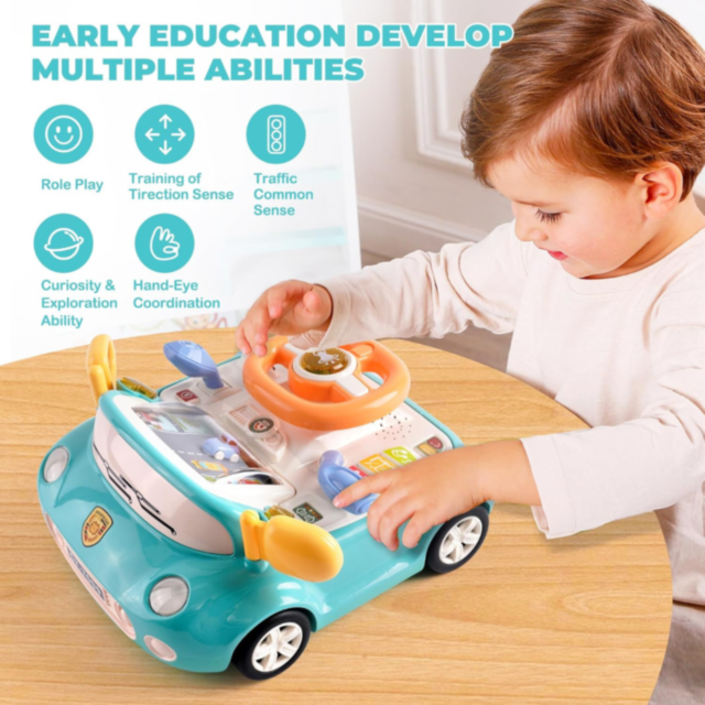 Volan Interactiv pentru Copii cu Lumină, Sunete și Funcții Educaționale (culoare aleatorie)