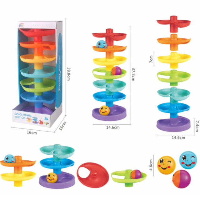 Turn cu Bile Colorate – Jucărie Educativă și Interactivă pentru Bebeluși