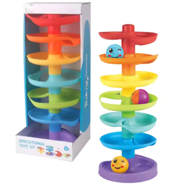 Turn cu Bile Colorate – Jucărie Educativă și Interactivă pentru Bebeluși