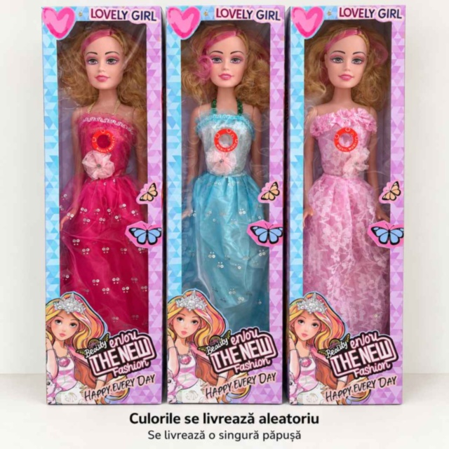 Păpușă mare Lovely Girl cu muzică, de 76 cm