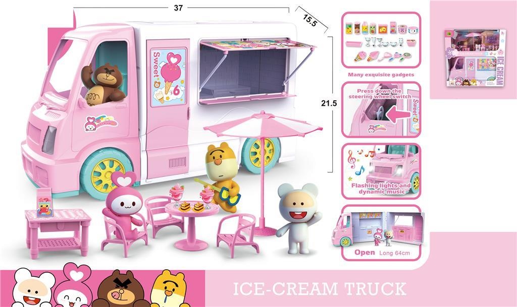 Rulota de Înghețată cu Accesorii, Sunete și Lumini